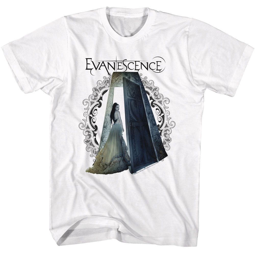 White Evanescence t-shirt featuring Evanescence Mausoleum Angel design
