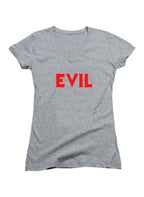 Gray Evil Juniors V-Neck T-Shirt