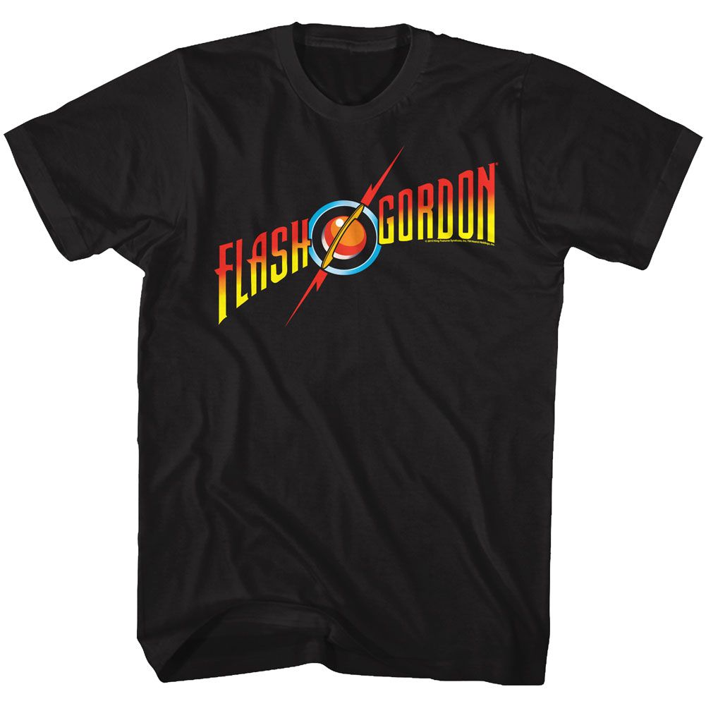 Black Flash Gordon t-shirt featuring Flash Gordon Logo design