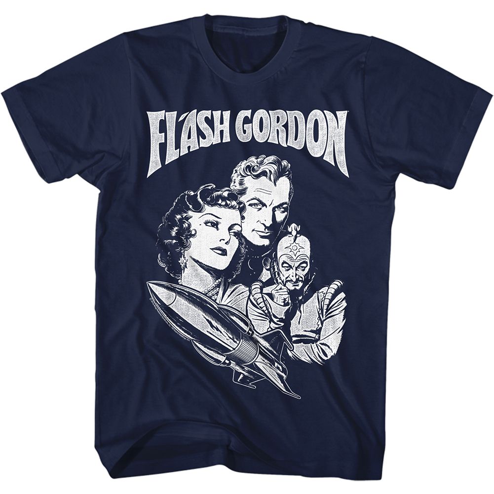 Navy Flash Gordon t-shirt featuring Flash Gordon Gordon name design