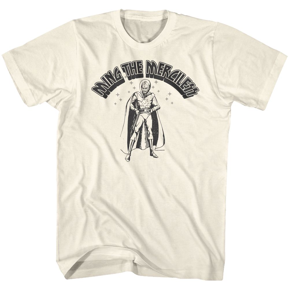 Natural Flash Gordon t-shirt featuring Flash Gordon Ming The Merciless design