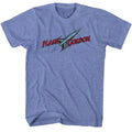Light blue heather Flash Gordon t-shirt featuring Flash Gordon Comic Logo design