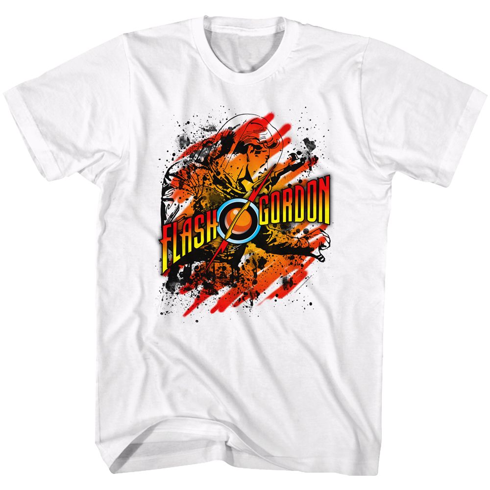 White Flash Gordon t-shirt featuring Flash Gordon Flashtastic design