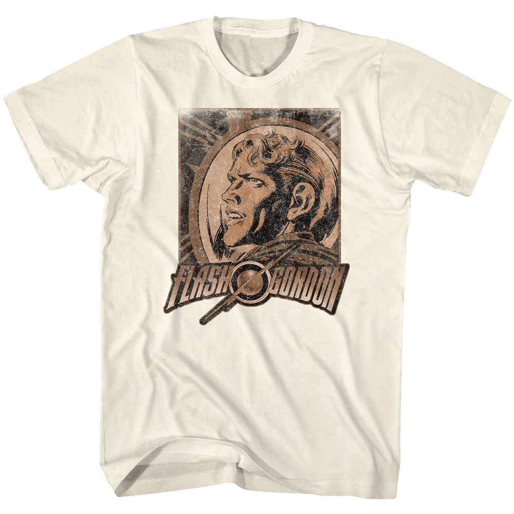 Natural Flash Gordon t-shirt featuring Flash Gordon Shocking design