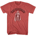 Red heather Flash Gordon t-shirt featuring Flash Gordon Mingin design