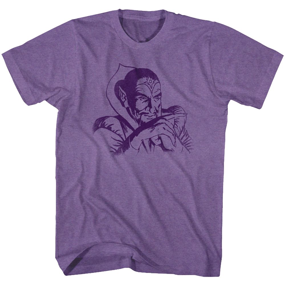 Purple heather Flash Gordon t-shirt featuring Flash Gordon Ming design