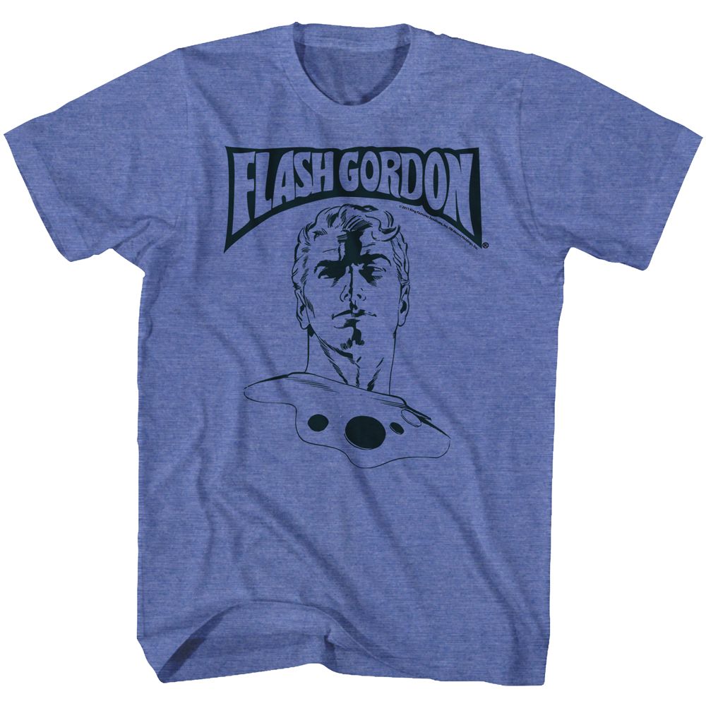Royal heather Flash Gordon t-shirt featuring Flash Gordon Ballin design