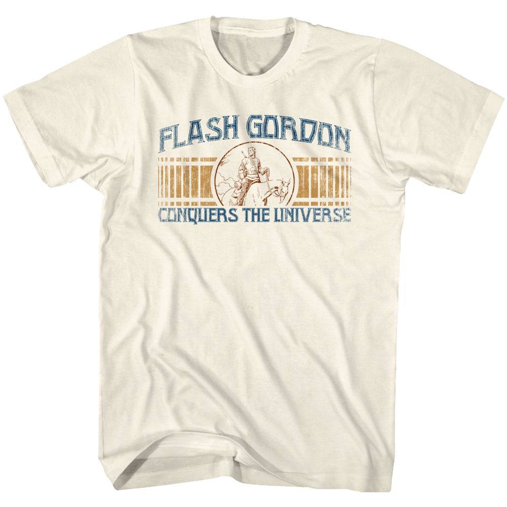Natural Flash Gordon t-shirt featuring Flash Gordon Conquer design