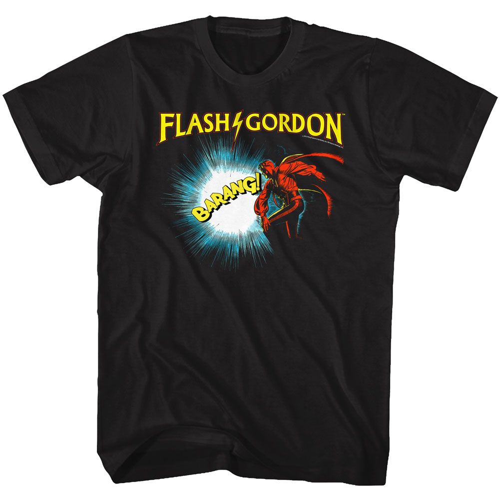 Black Flash Gordon t-shirt featuring Flash Gordon Doin It design