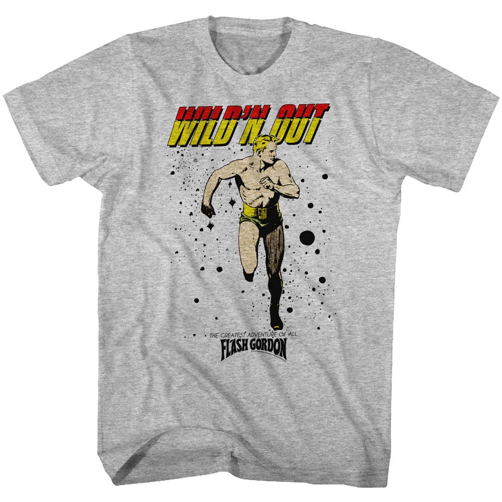 Gray heather Flash Gordon t-shirt featuring Flash Gordon Wildn design