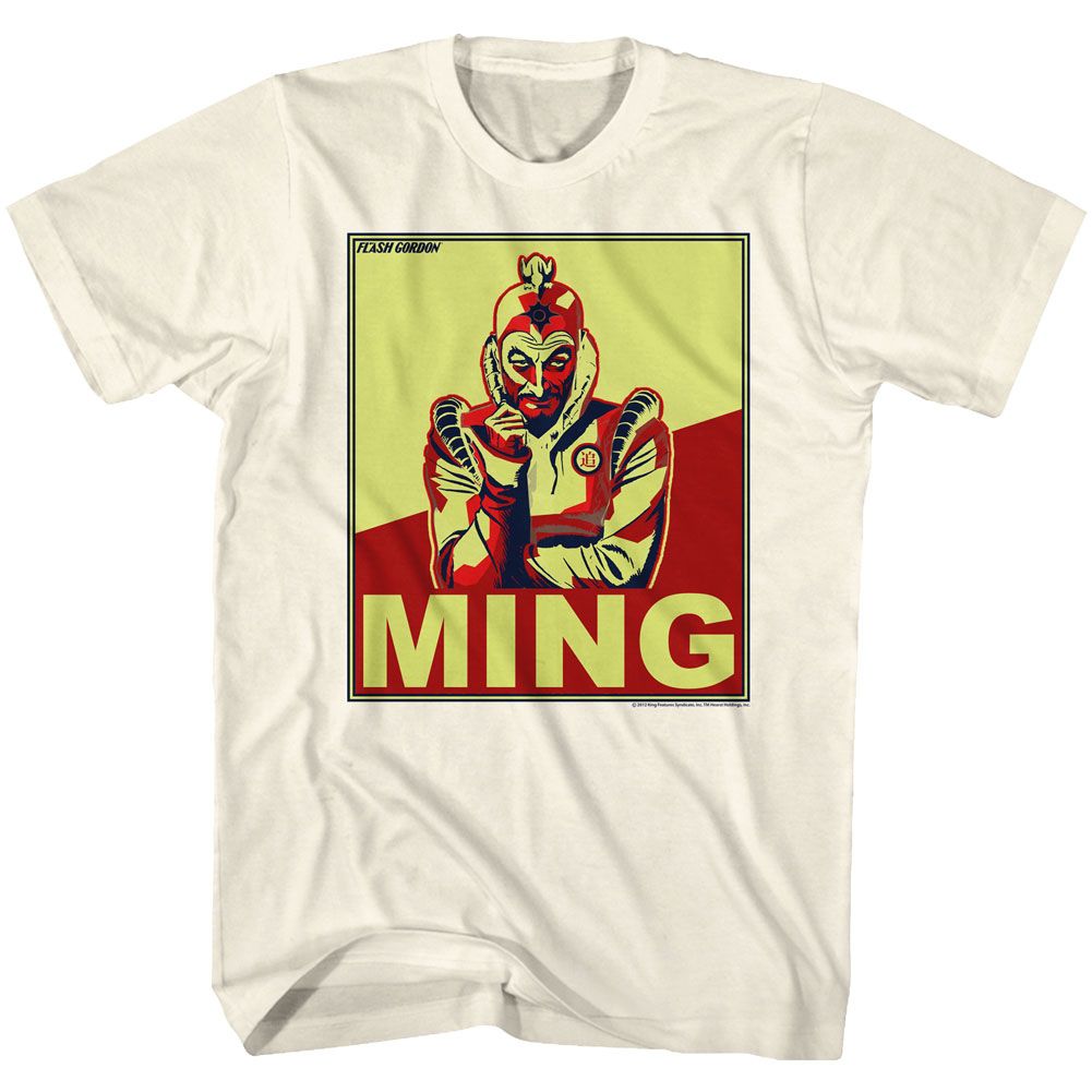 Natural Flash Gordon t-shirt featuring Flash Gordon Ming design