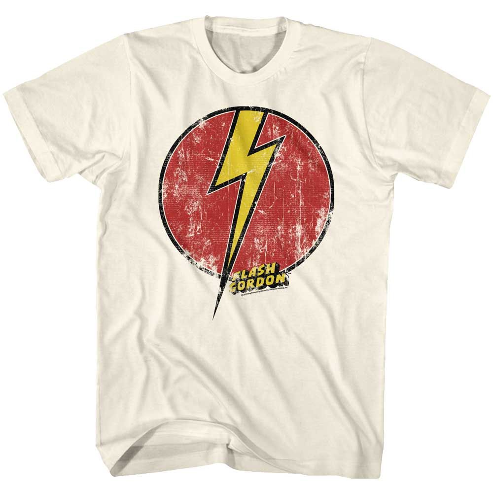 Natural Flash Gordon t-shirt featuring a Flash Bolt design