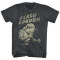 Black heather Flash Gordon t-shirt featuring Flash Gordon Flash Aaaaaaa Queen design