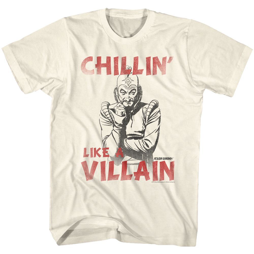 Natural Flash Gordon t-shirt featuring Flash Gordon Villain design