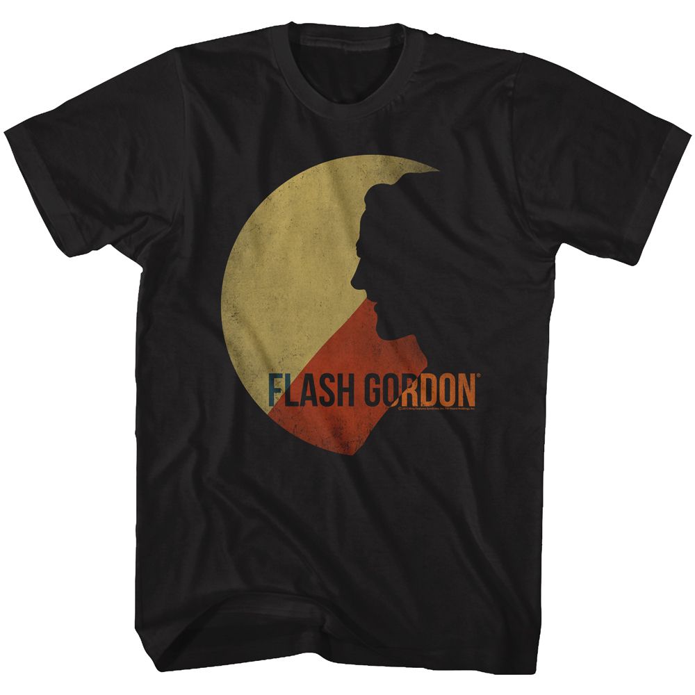 Black Flash Gordon t-shirt featuring Flash Gordon Moon Of Firgia design