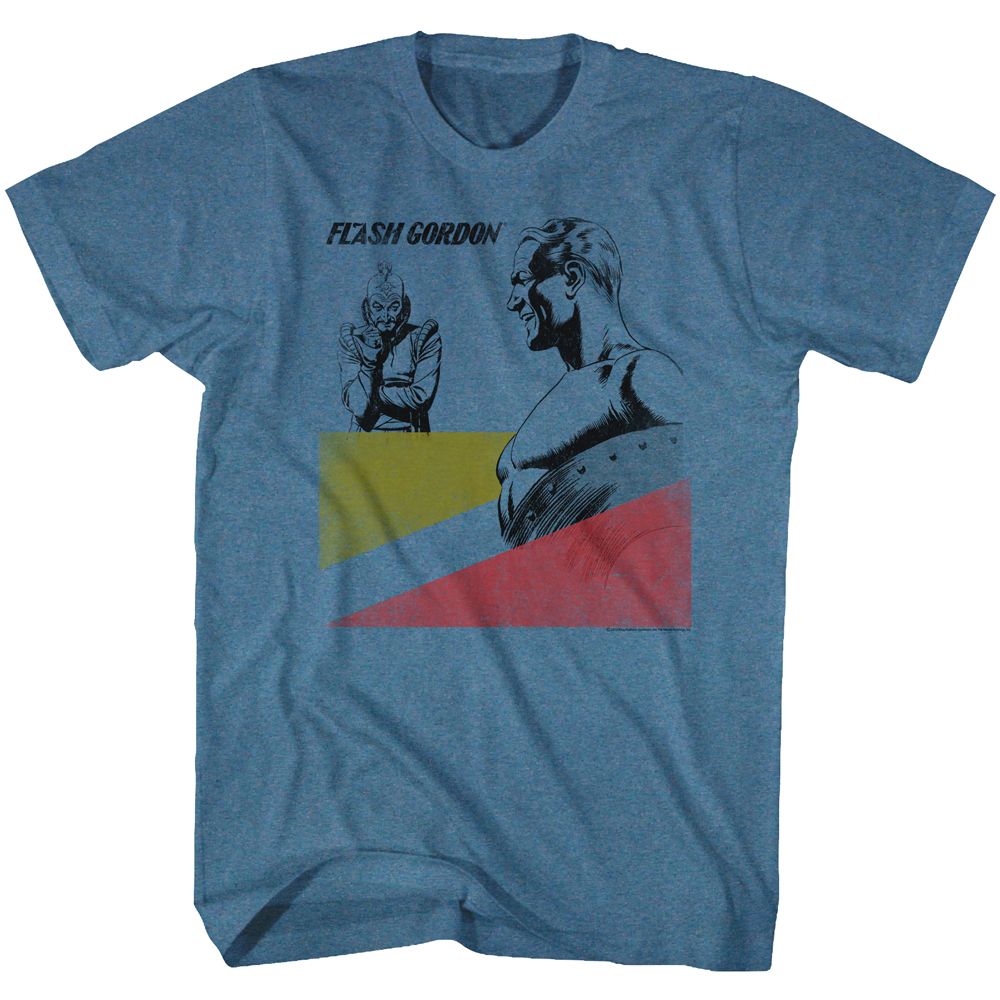 Indigo heather Flash Gordon t-shirt featuring Flash Gordon Laughable design