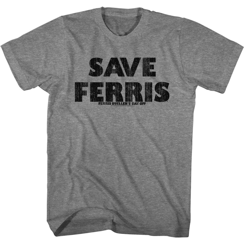 Graphite heather Ferris Bueller's Day Off t-shirt featuring Ferris Buellers Day Off Save Ferris water tower design