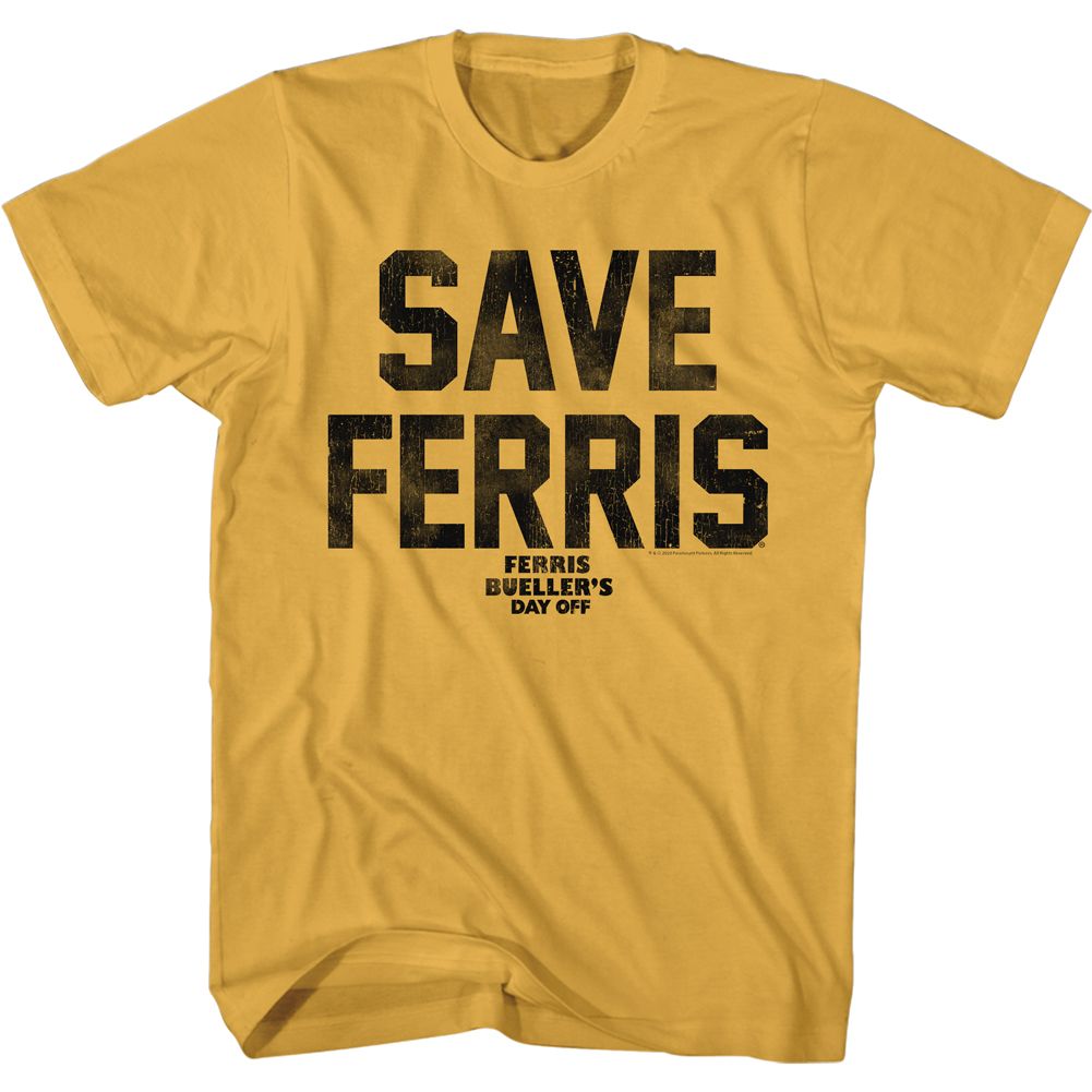 Ginger Ferris Bueller's Day Off t-shirt featuring Ferris Buellers Day Off Save Ferris Again design