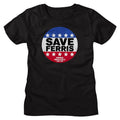 Ferris Bueller's Day Off Ladies T-Shirt - Save Ferris Button