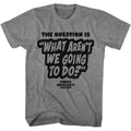 Graphite heather Ferris Bueller's Day Off t-shirt featuring Ferris Buellers Day Off The Question Is design