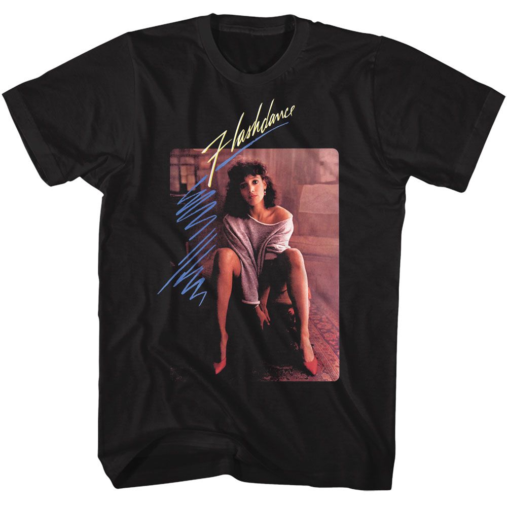 Black Flashdance t-shirt featuring Flashdance 1983 movie poster design