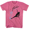 Retro pink heather Flashdance t-shirt featuring Flashdance Silhouette Chair Chain Pull design