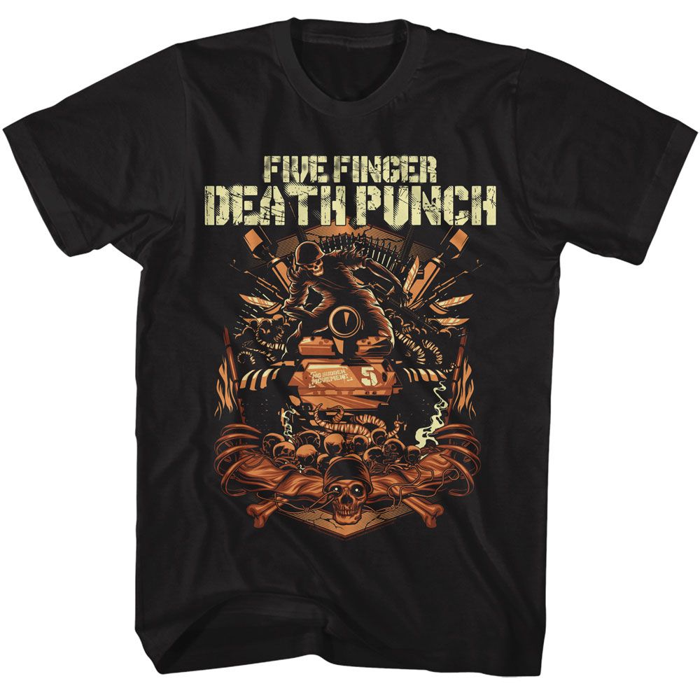 Black Five Finger Death Punch t-shirt featuring Five Finger Death Punch Tank design
