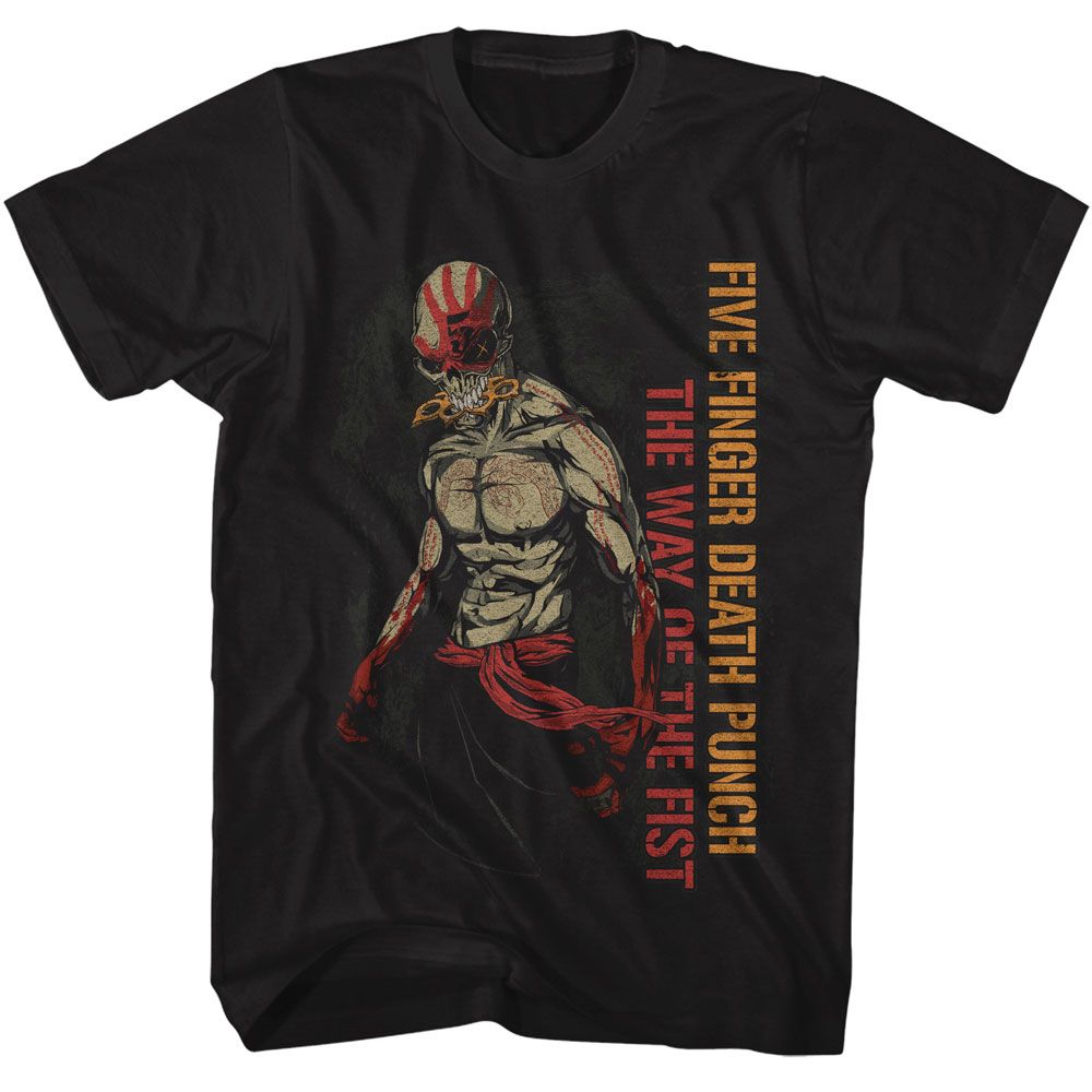 Black Five Finger Death Punch t-shirt featuring Five Finger Death Punch Way Of The Fist 2007 design