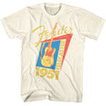 Natural Fender t-shirt featuring Fender Telecaster 1951 design