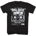 Black Fender t-shirt featuring Fender Big Box design
