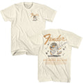 Natural Fender t-shirt featuring Fender Recording Machine front and back design