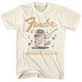 Natural Fender t-shirt featuring Fender Recording Machine design