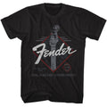 Black Fender t-shirt featuring Fender Made In The USA design