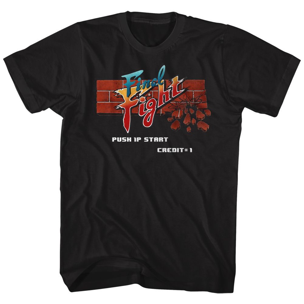 Black Final Fight t-shirt featuring Final Fight Arcade cabinet design