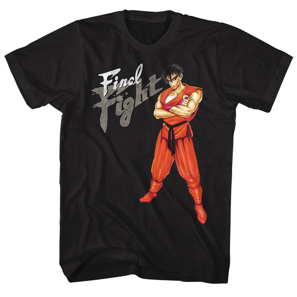 Black Final Fight t-shirt featuring Final Fight Guy ninja design