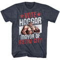 Navy heather Final Fight t-shirt featuring Final Fight Vote Haggar Mayor design