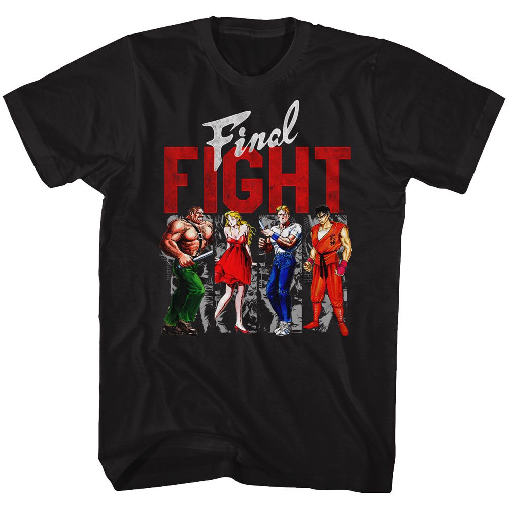 Black Final Fight t-shirt featuring Final Fight Panels design