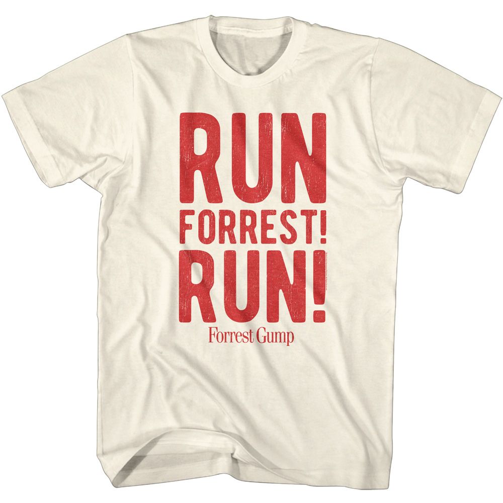 Natural Forrest Gump t-shirt featuring Forrest Gump Run Forrest Run design