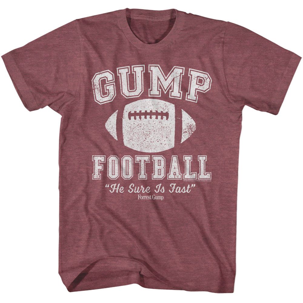 Vintage maroon heather Forrest Gump t-shirt featuring Forrest Gump Sure Is Fast design