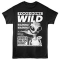 Black Foos Gone Wild t-shirt featuring Foos Gone Wild Newspaper design