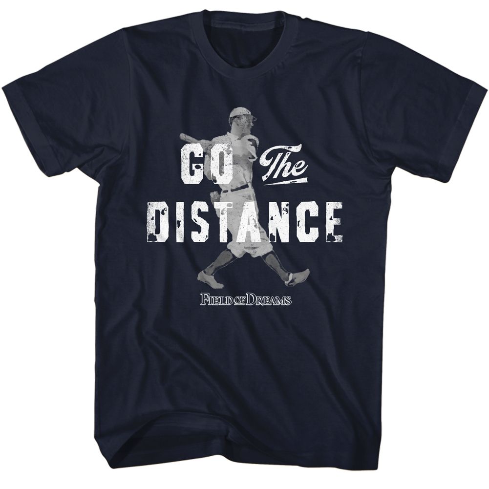 Navy Field of Dreams t-shirt featuring Field of Dreams Quote And Player design