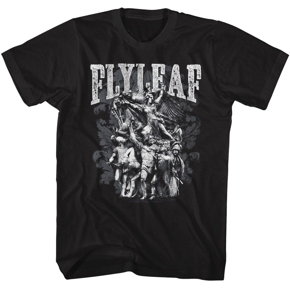 Black Flyleaf t-shirt featuring Flyleaf Statues design
