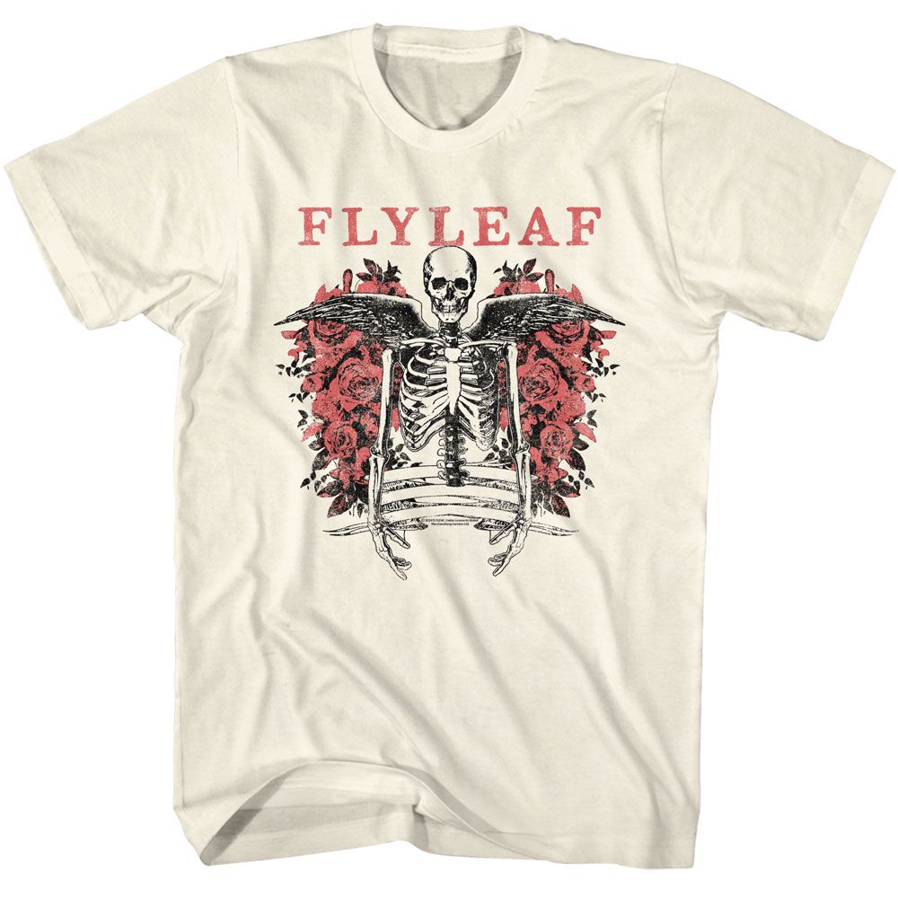 Natural Flyleaf t-shirt featuring Flyleaf Winged Skeleton design