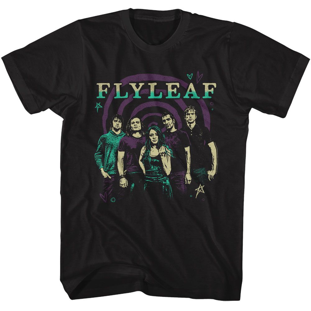 Black Flyleaf t-shirt featuring Flyleaf Group Photo design