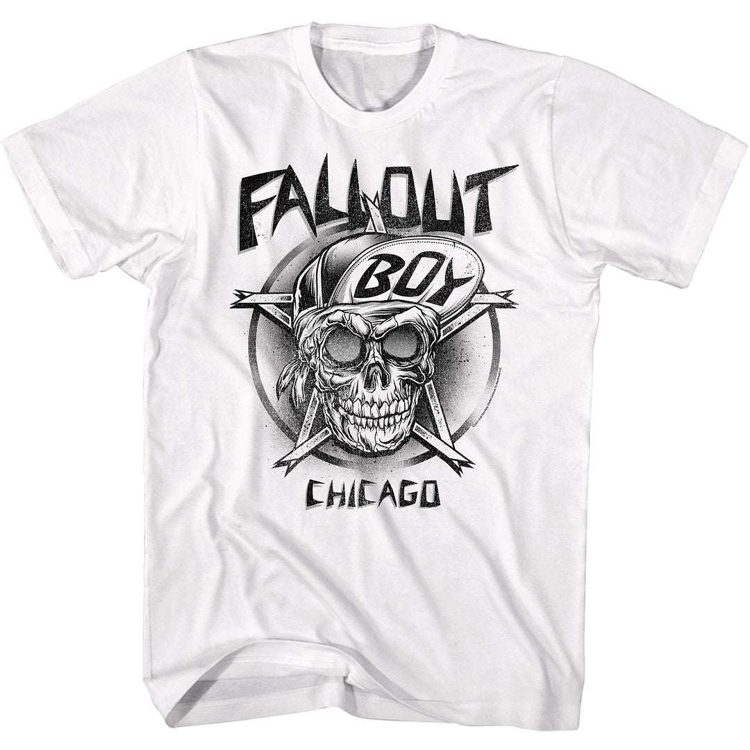 White Fall Out Boy t-shirt featuring Fall Out Boy Chicago design