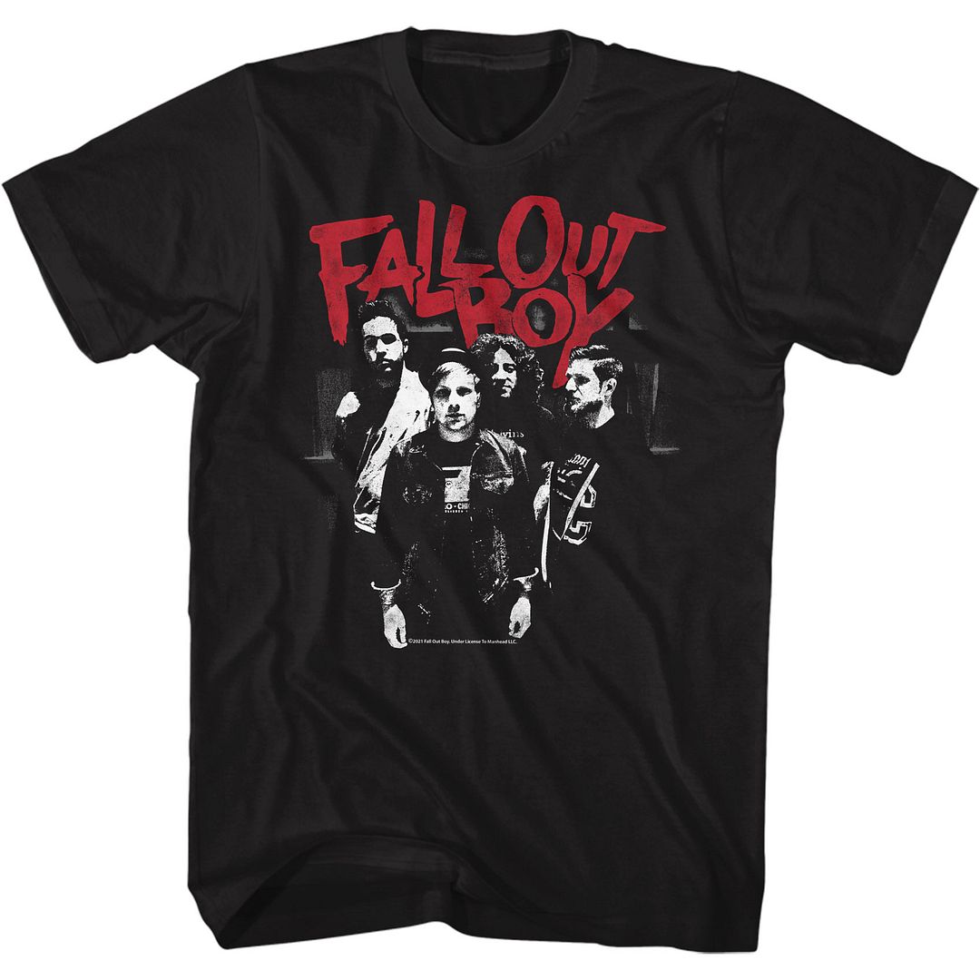Black Fall Out Boy t-shirt featuring Fall Out Boy Band photo design
