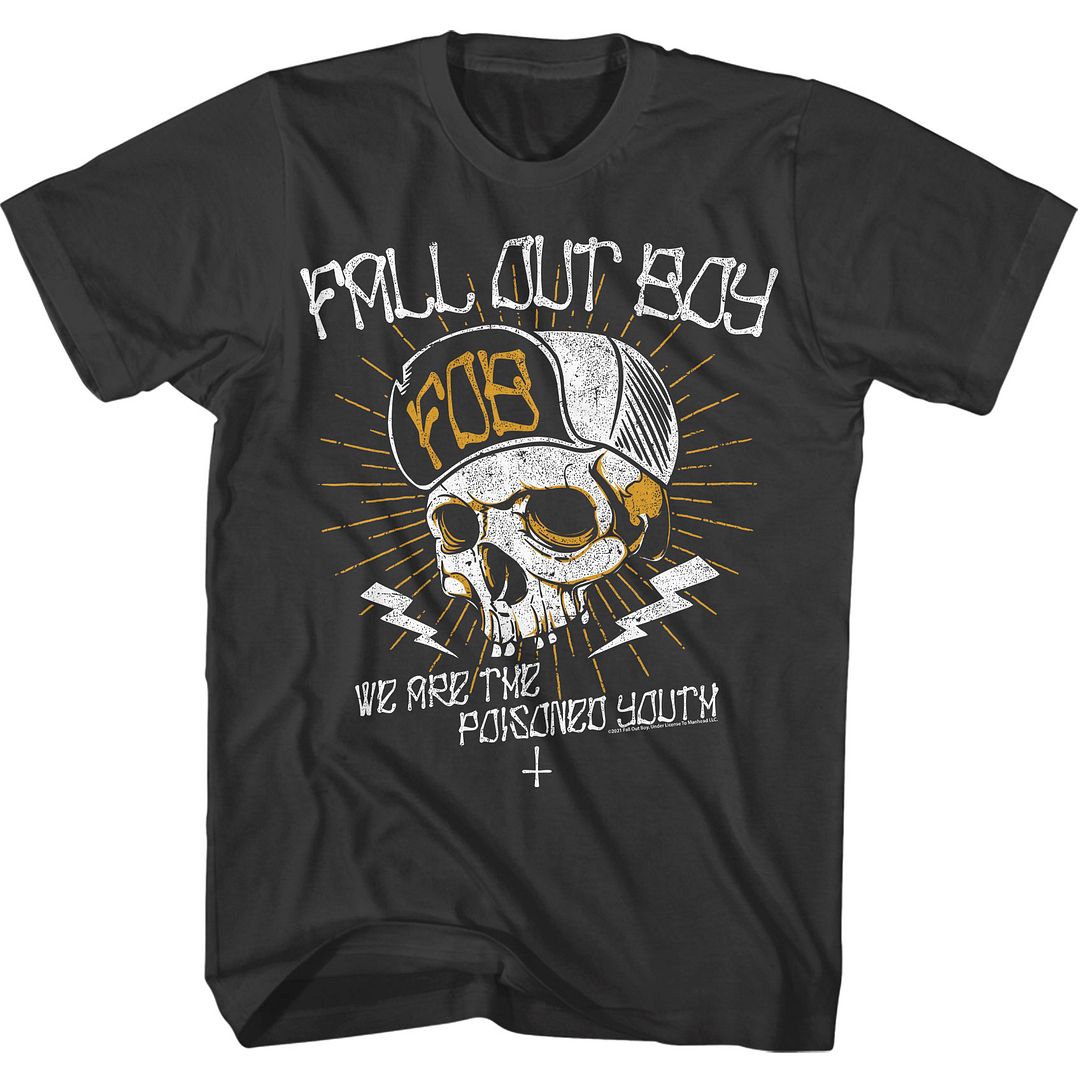 Smoke gray Fall Out Boy t-shirt featuring Fall Out Boy We Are The Poisoned Youth design