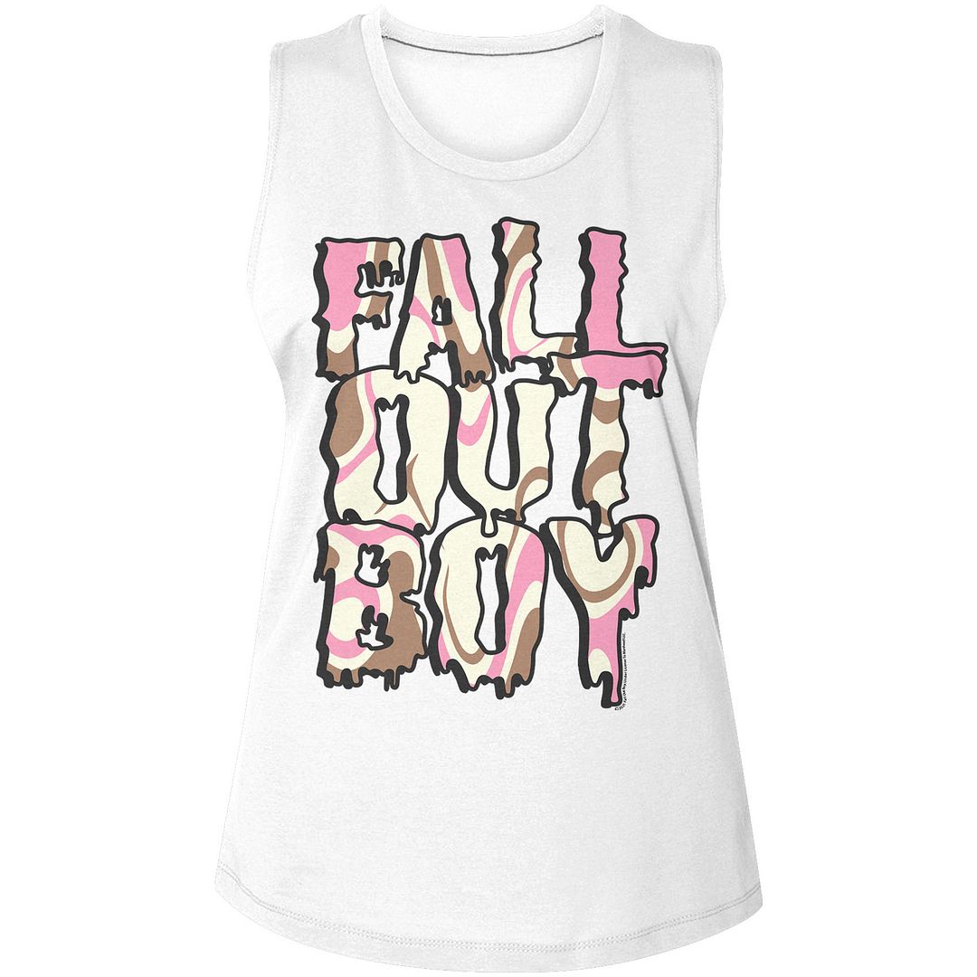 Fall Out Boy Ladies Muscle Tank - Neapolitan Logo