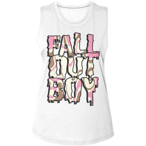 Fall Out Boy Ladies Muscle Tank - Neapolitan Logo