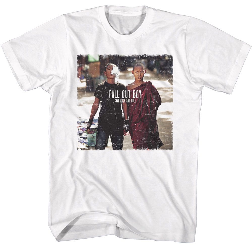 White Fall Out Boy t-shirt featuring Fall Out Boy Save Rock And Roll 2013 album design